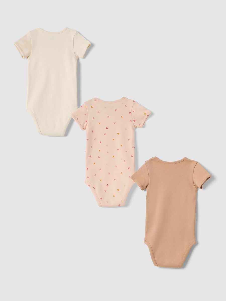 Tripack di body rosa in puro cotone organico con girocollo_1