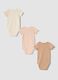 Tripack di body rosa in puro cotone organico con girocollo_1