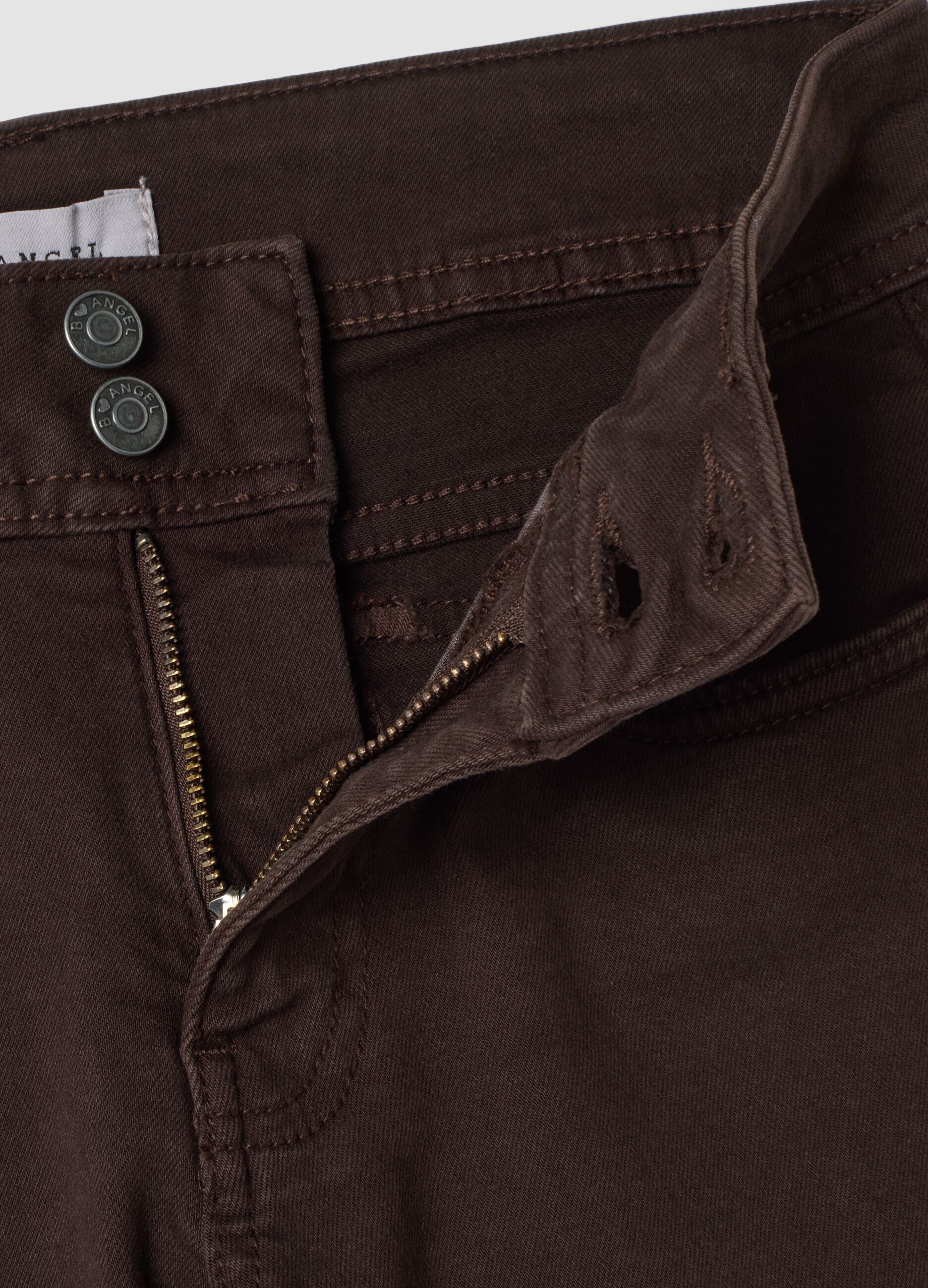 Brown flared stretch-cotton jeans