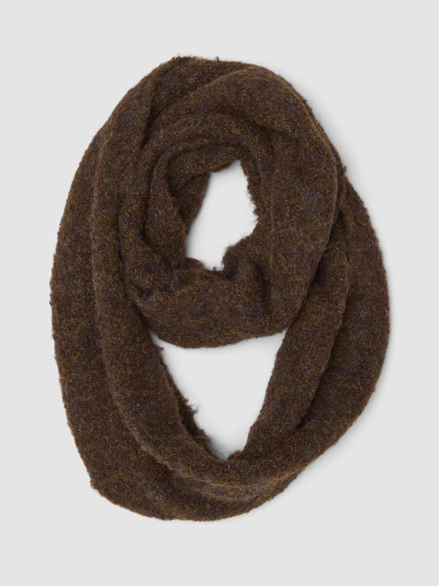 Blue and brown stretch wool scarf_0