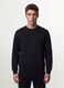 Black crew-neck cotton-blend sweatshirt, regular fit_1