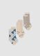 Tripack di calze lunghe beige in cotone organico elasticizzato_0