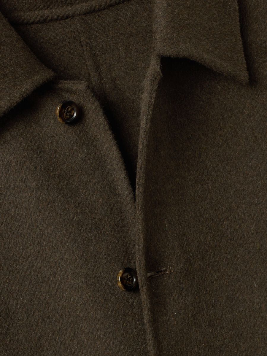 Green wool and viscose blend coat, regular fit_5