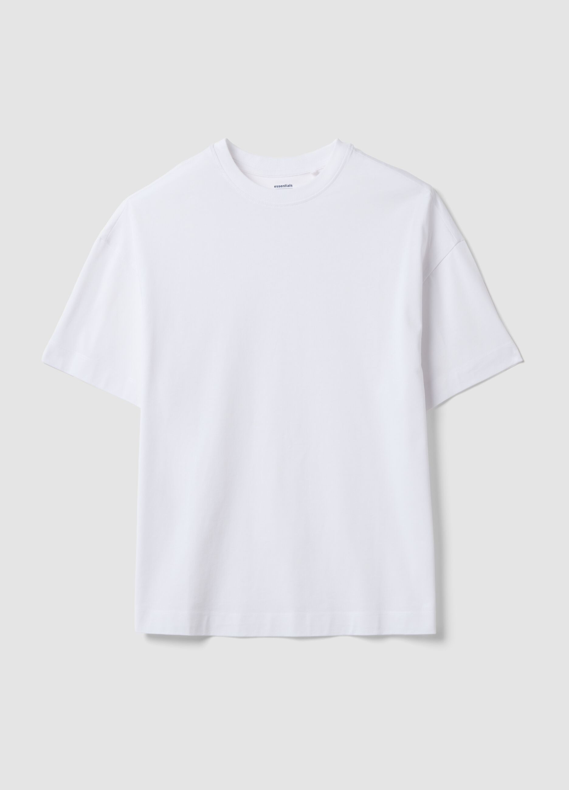 White oversized pure cotton short-sleeve T-shirt