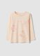 Beige crew-neck T-shirt in pure organic cotton_0