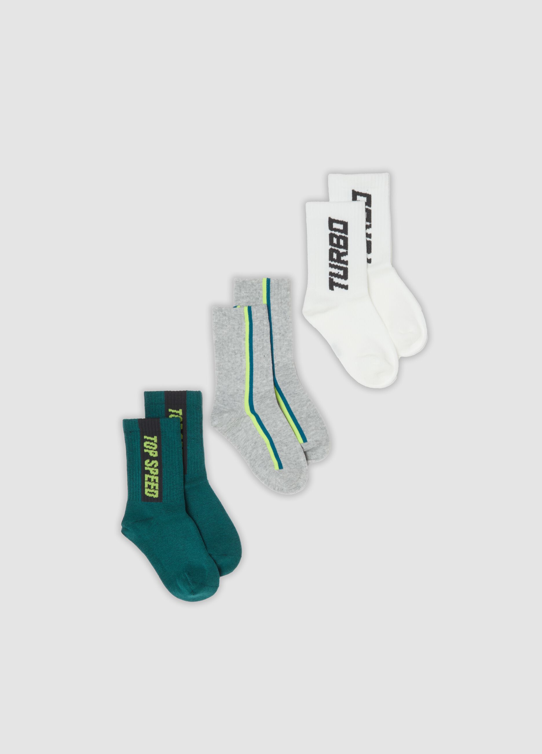 3-pack of multicolour short socks in stretch organic cotton