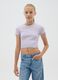 Girls' purple cotton regular fit t-shirt_0