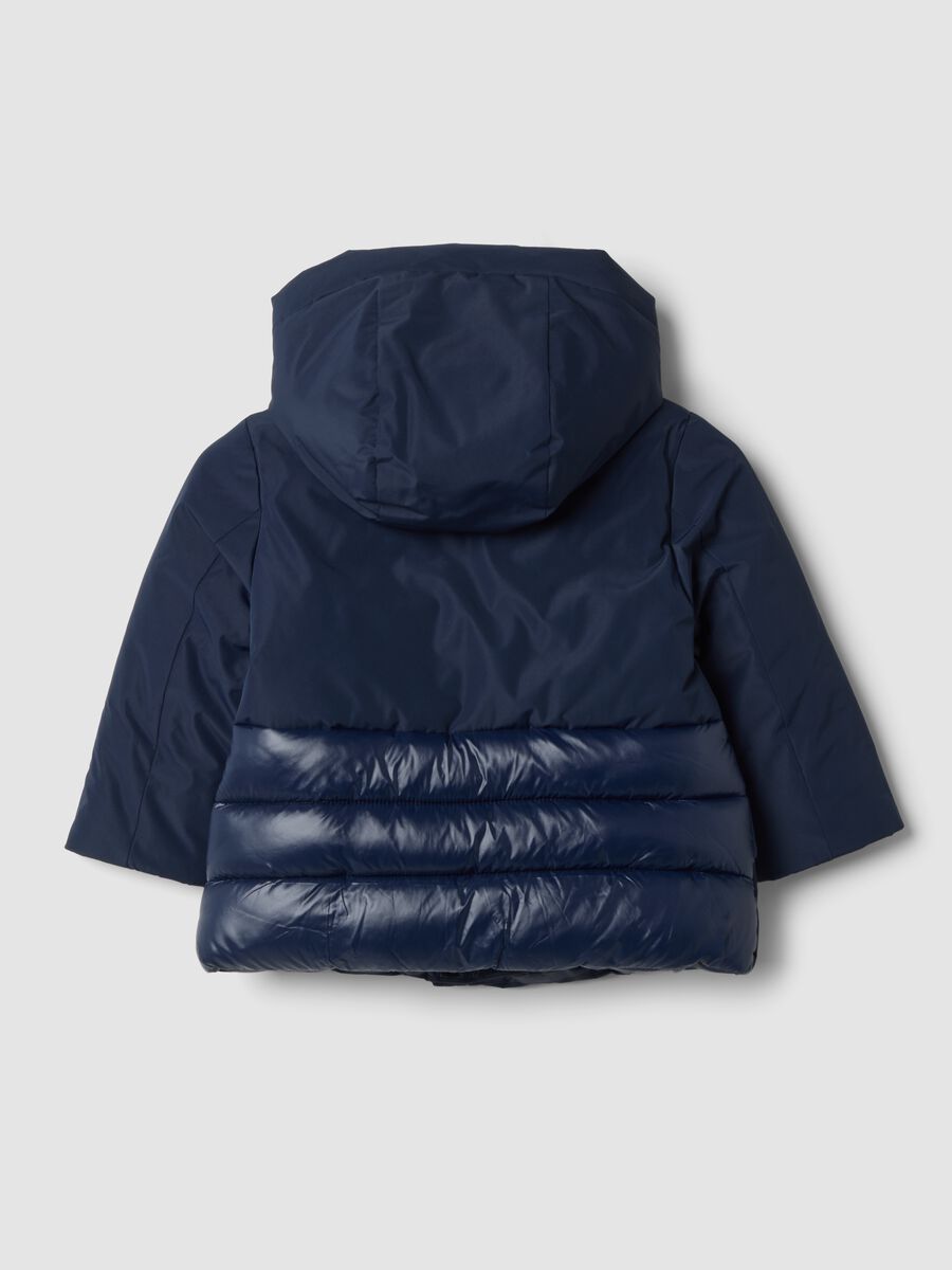 Navy padded hooded jacket, regular fit_2