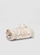 Beige organic cotton-blend baby blanket with hedgehog embroidery_0