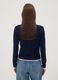 Blue viscose-blend top with polo collar, regular fit_3