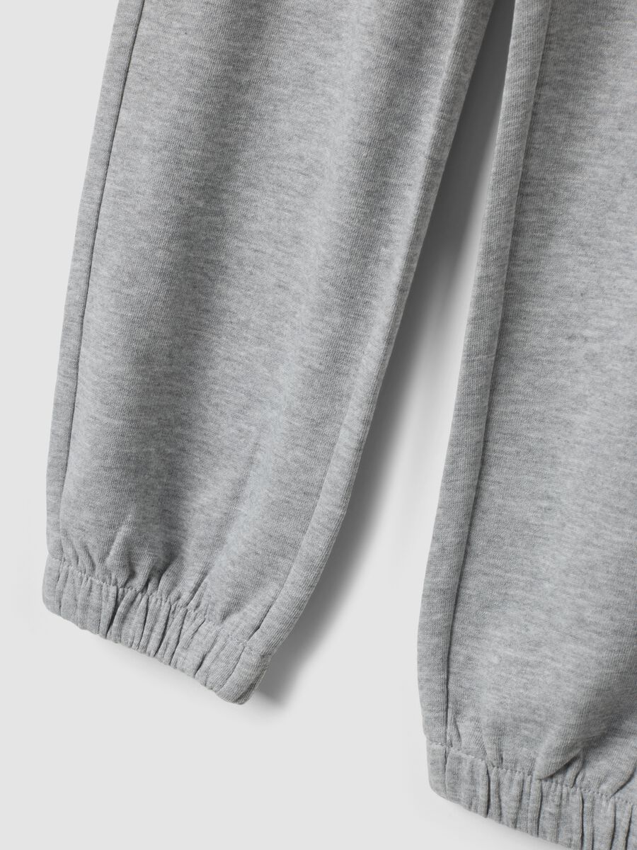 Grey cotton and viscose blend joggers_1