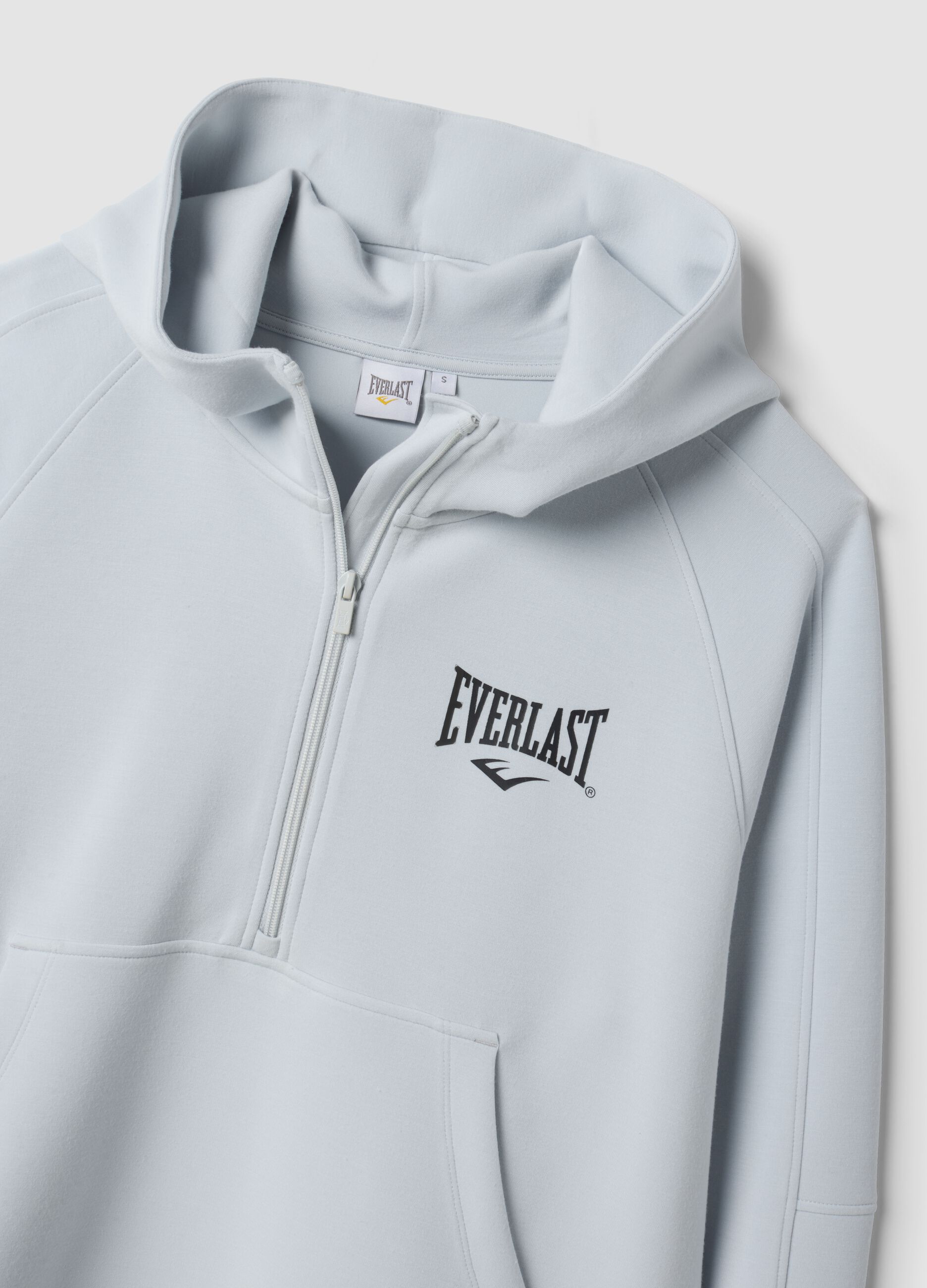 Grey stretch viscose jersey hoodie