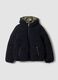 Reversible padded blue hooded jacket_0