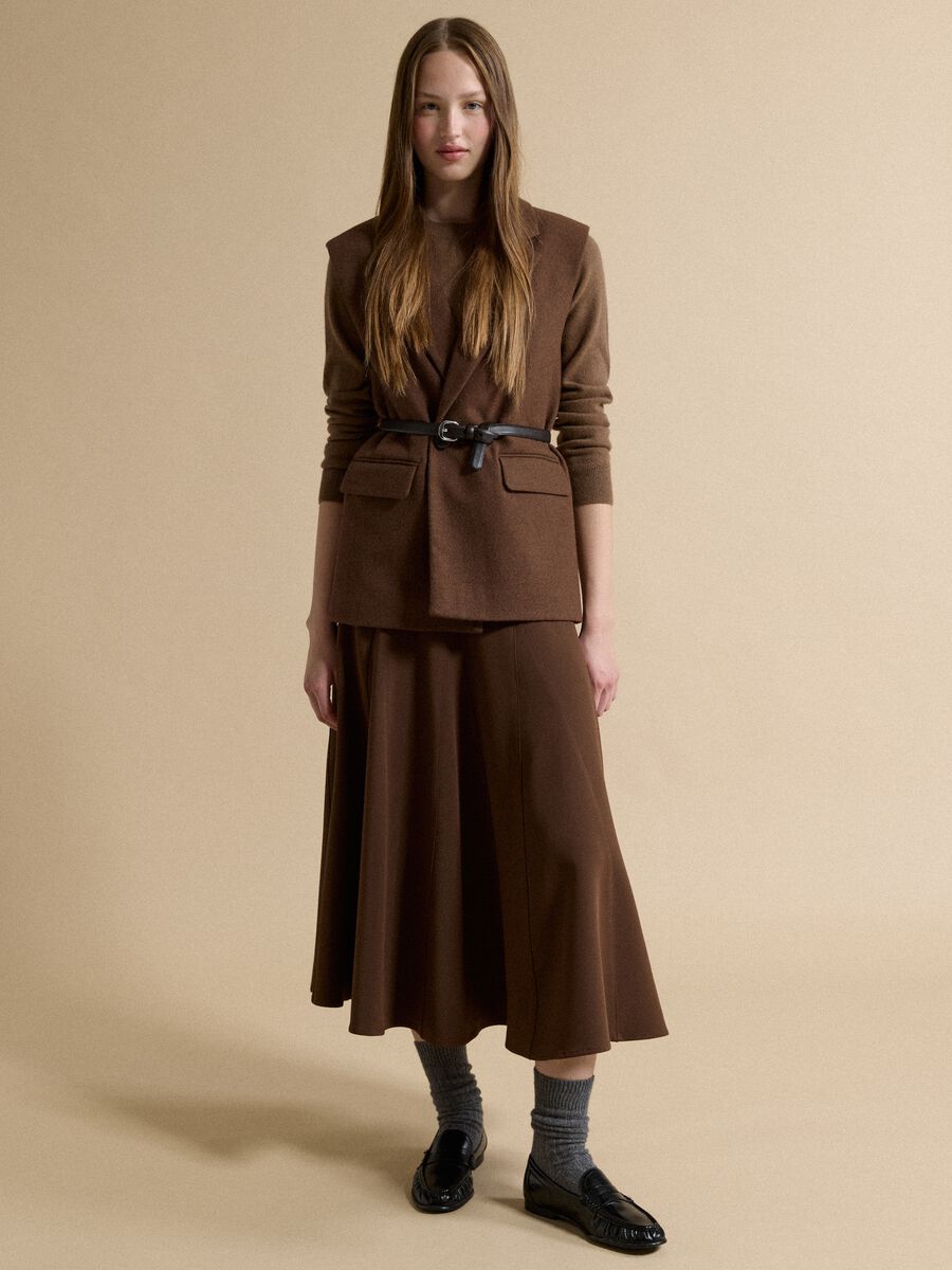 Brown viscose-blend waistcoat with classic lapels_2