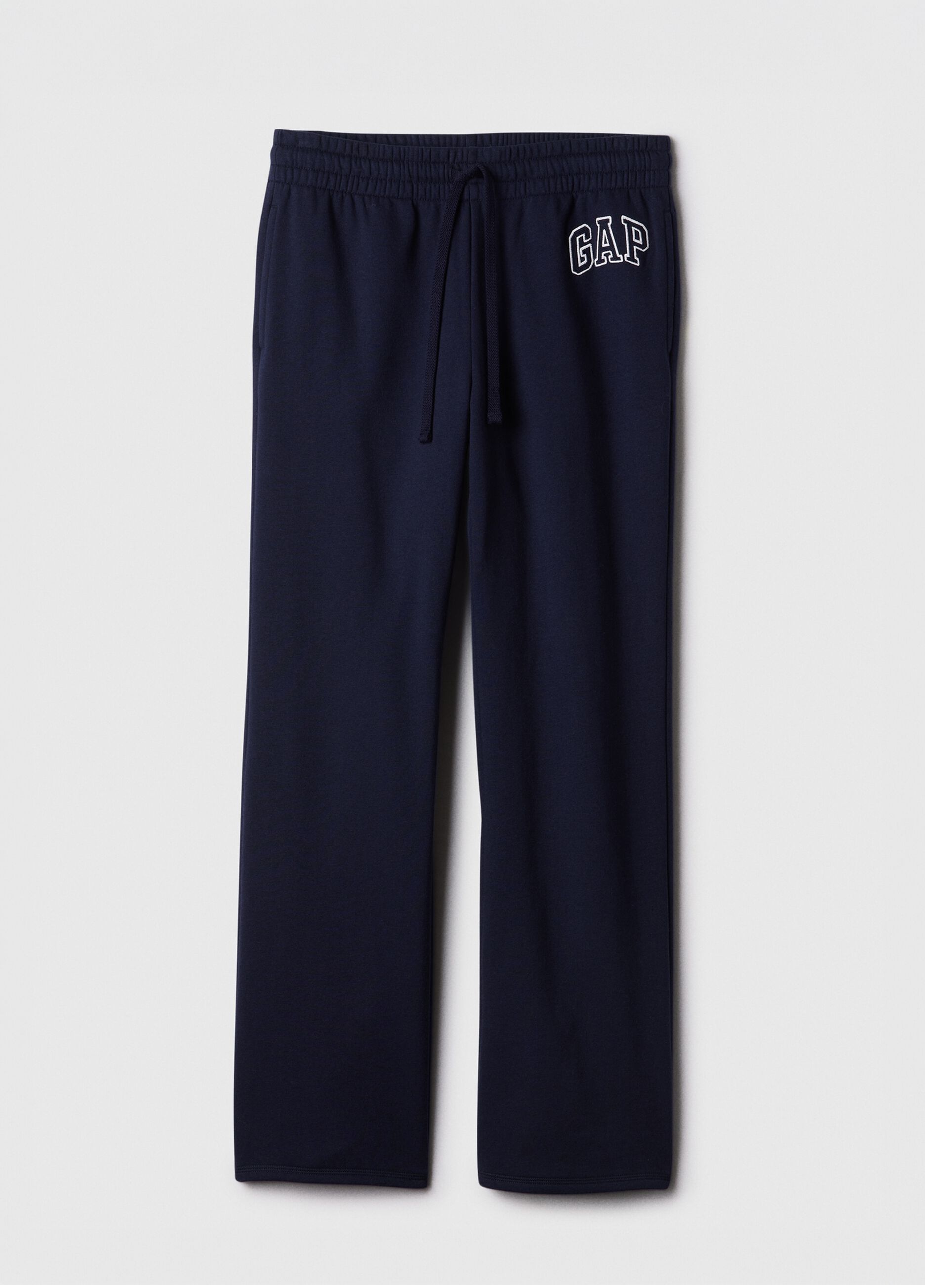 Blue cotton-blend trousers with drawstring and GAP logo