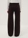 Pantaloni marroni in cotone elasticizzato a coste straight fit_3