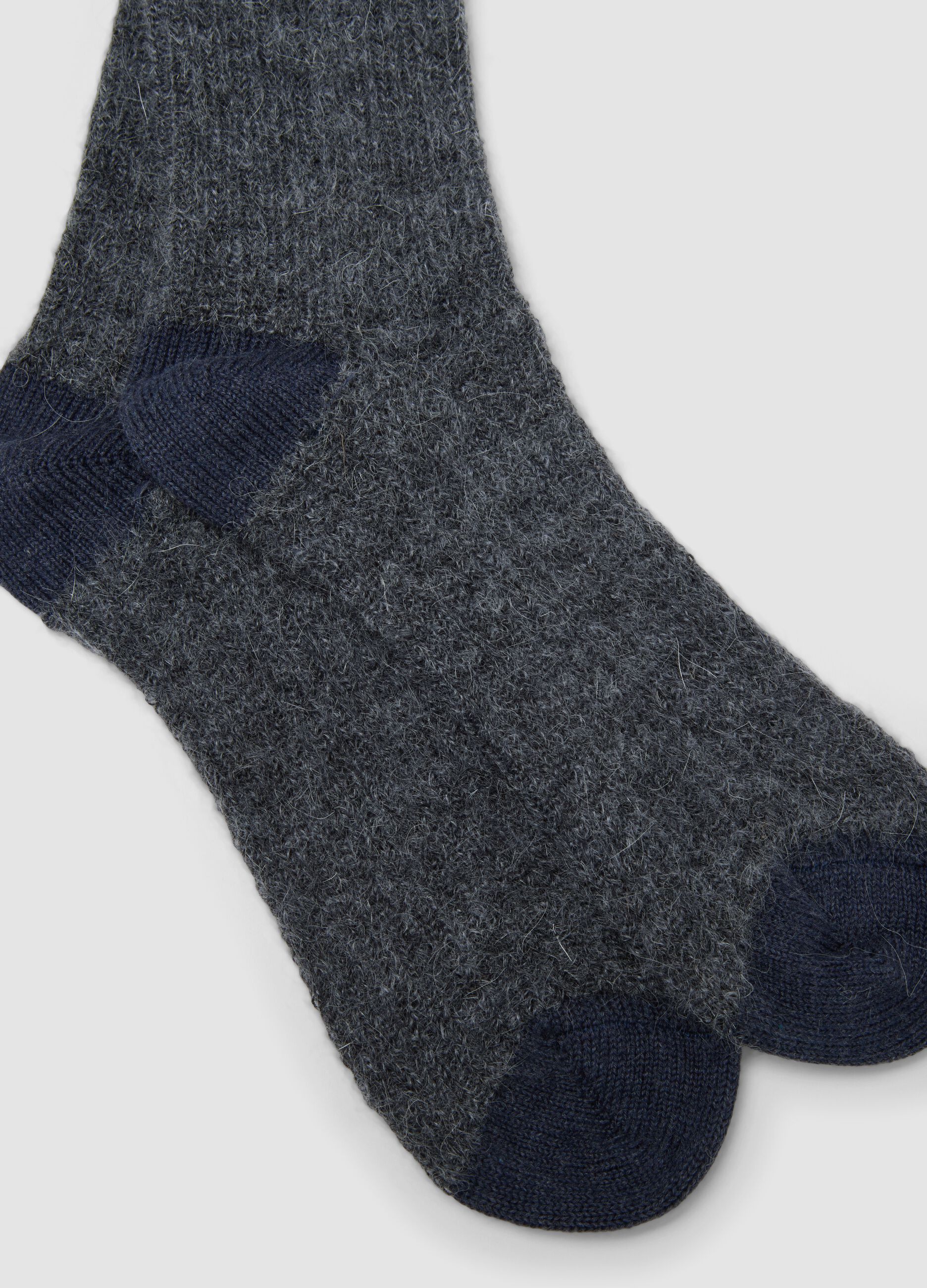 Blue stretch mohair and alpaca socks