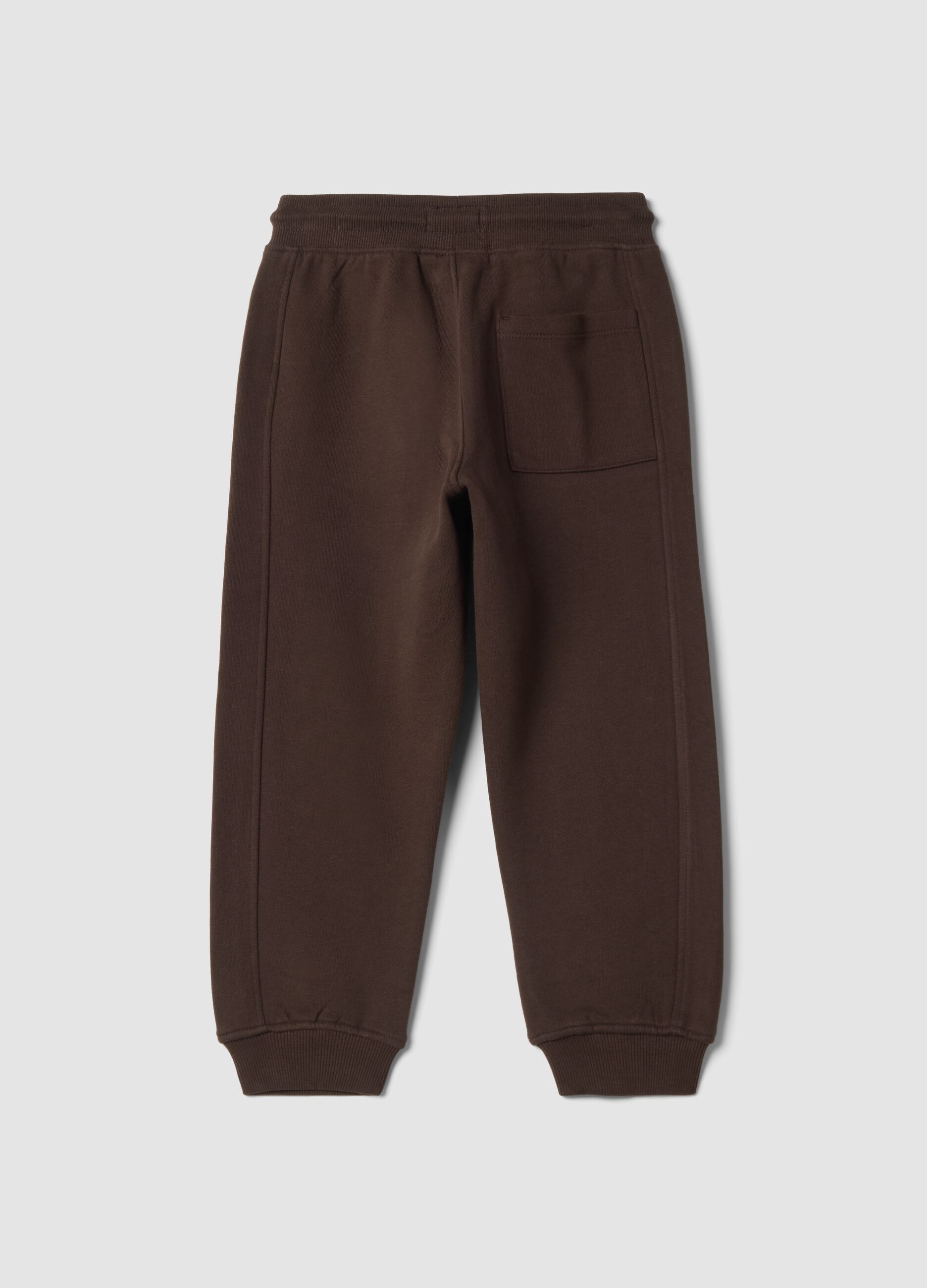 Pantaloni jogger marroni in puro cotone organico relaxed fit