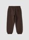 Pantaloni jogger marroni in puro cotone organico relaxed fit_1