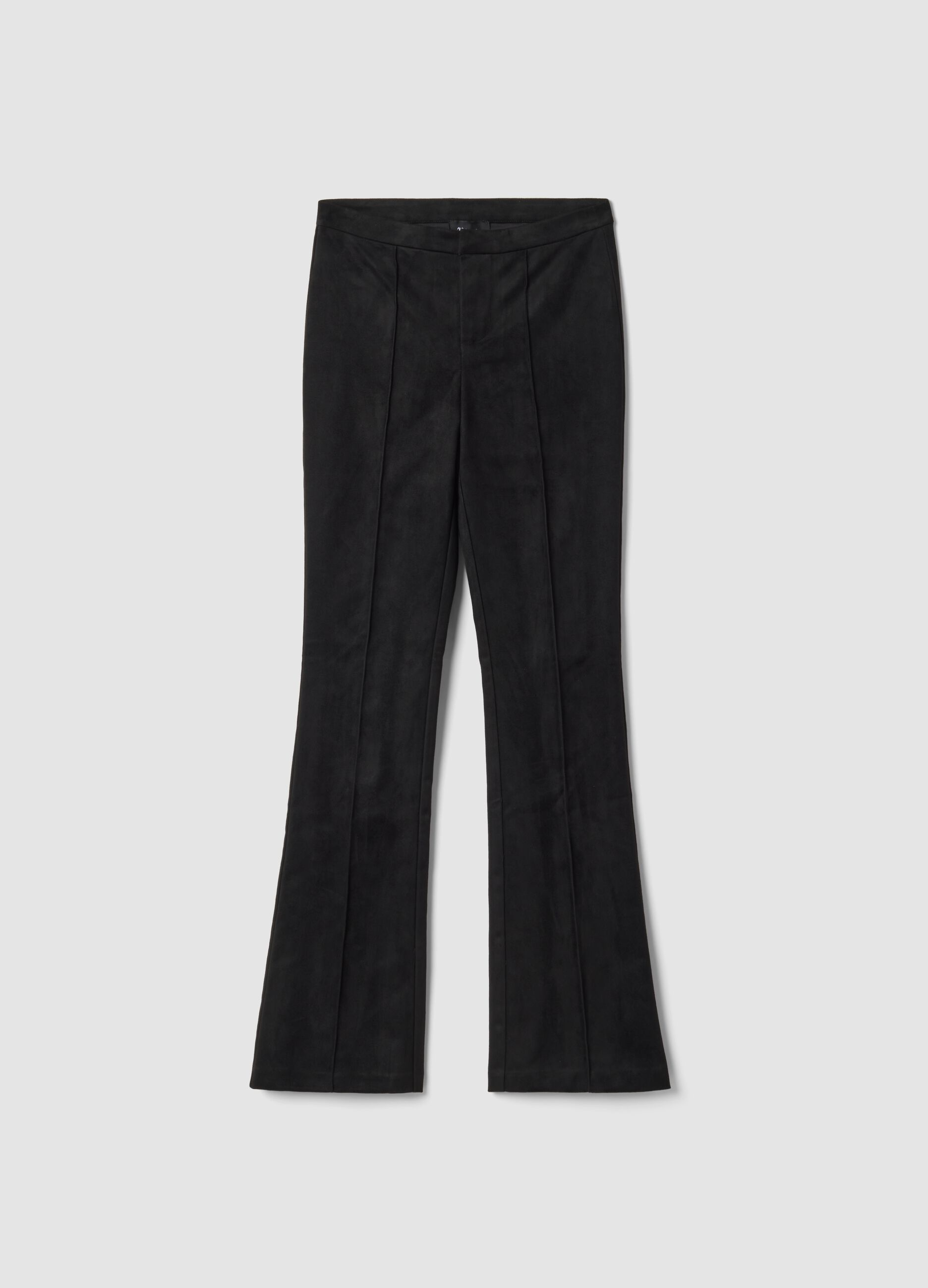 Faux Suede Formal Slim Pants