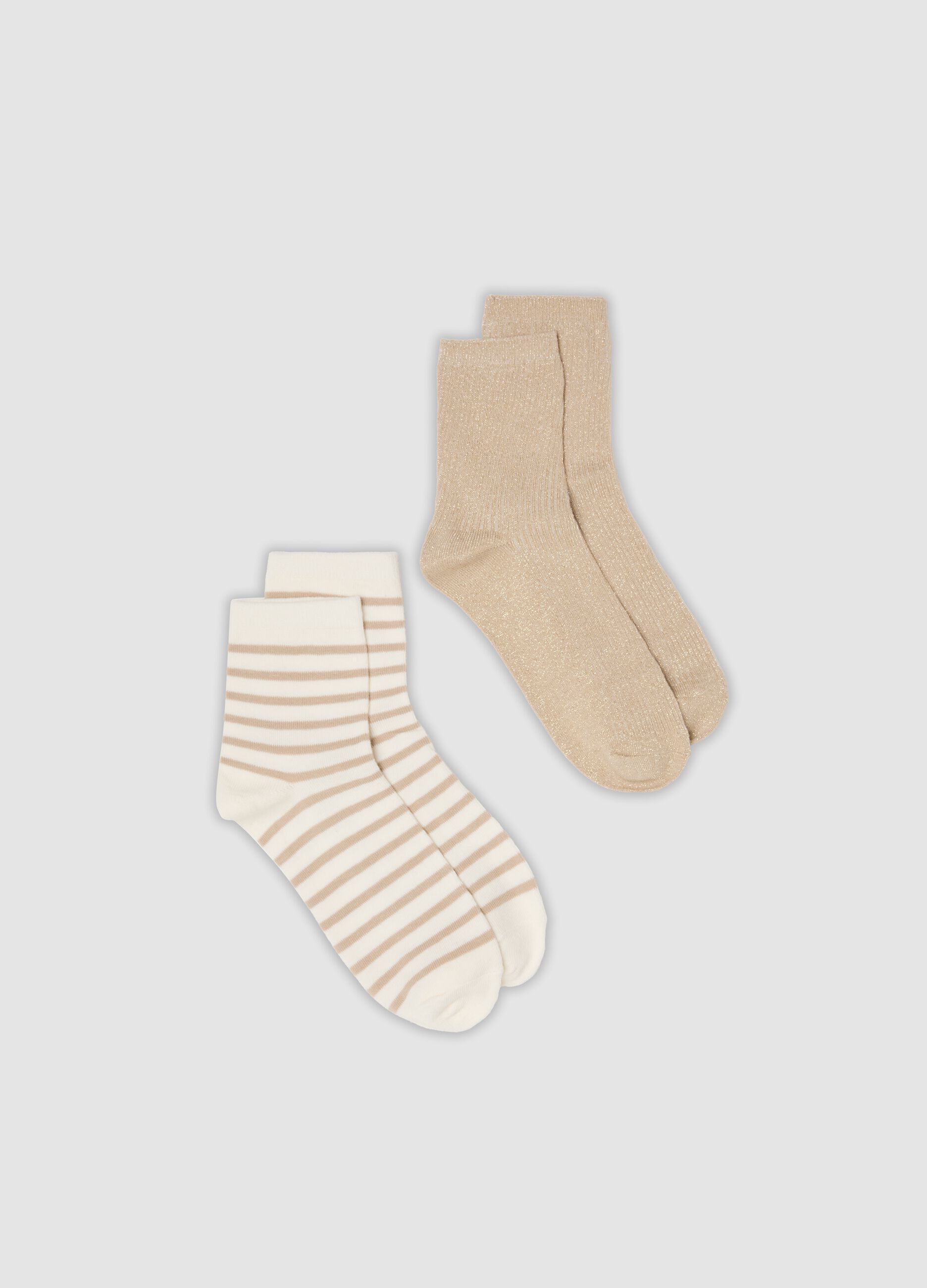 2-pack multicoloured organic cotton-blend socks