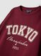 Red cotton-blend sweatshirt with Tokyo slogan_1