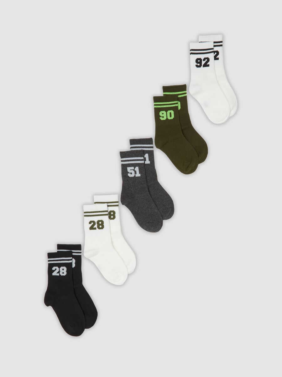 Pack of five short socks in stretchy organic cotton_0