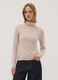Beige stretch viscose top with mock neck, regular fit_2