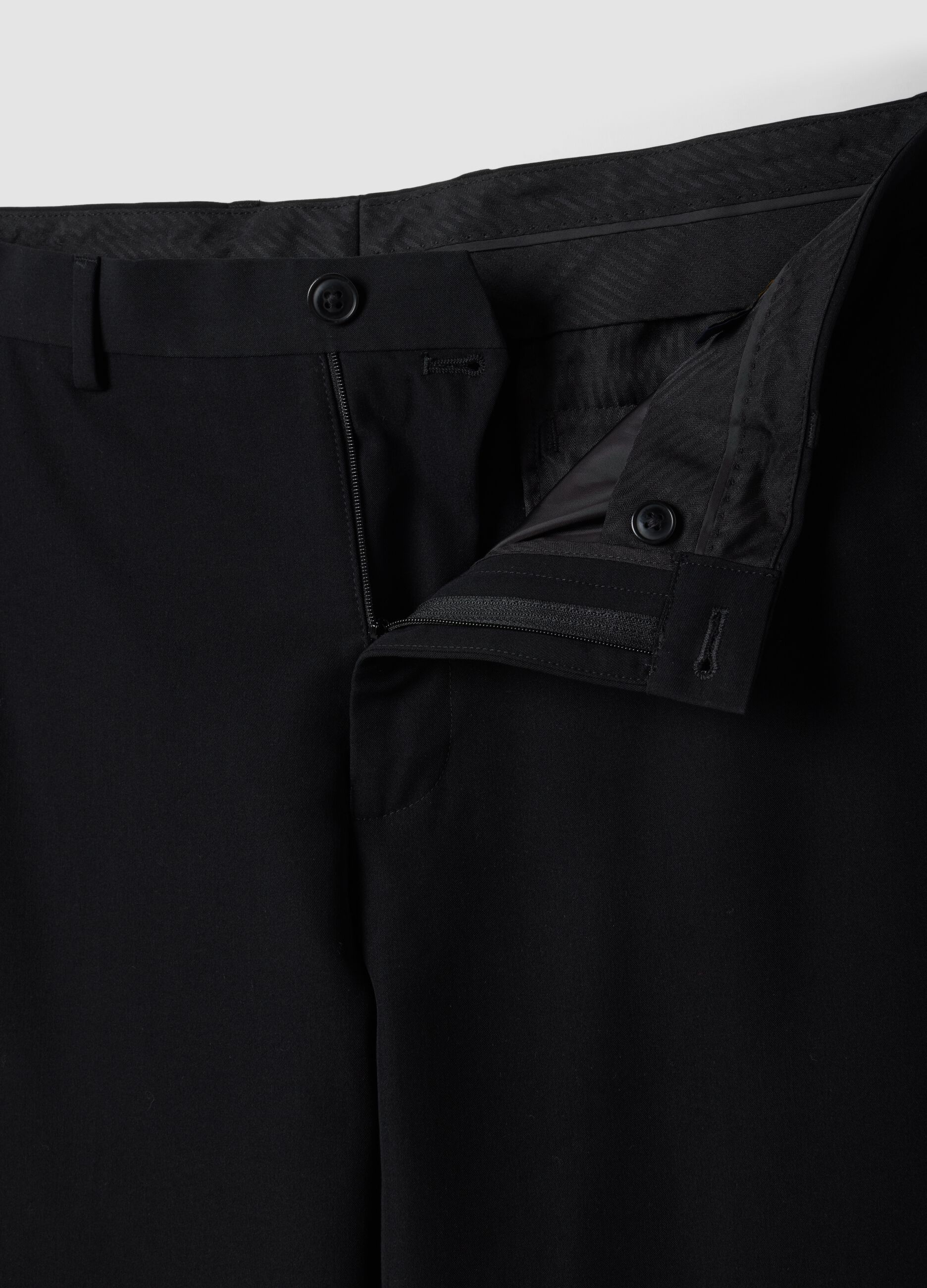 Pantaloni formali neri in viscosa elasticizzata slim fit
