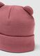 Pink knitted viscose-blend hat with ears_1
