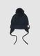 Blue pure cotton knitted hat with pom‑pom_0