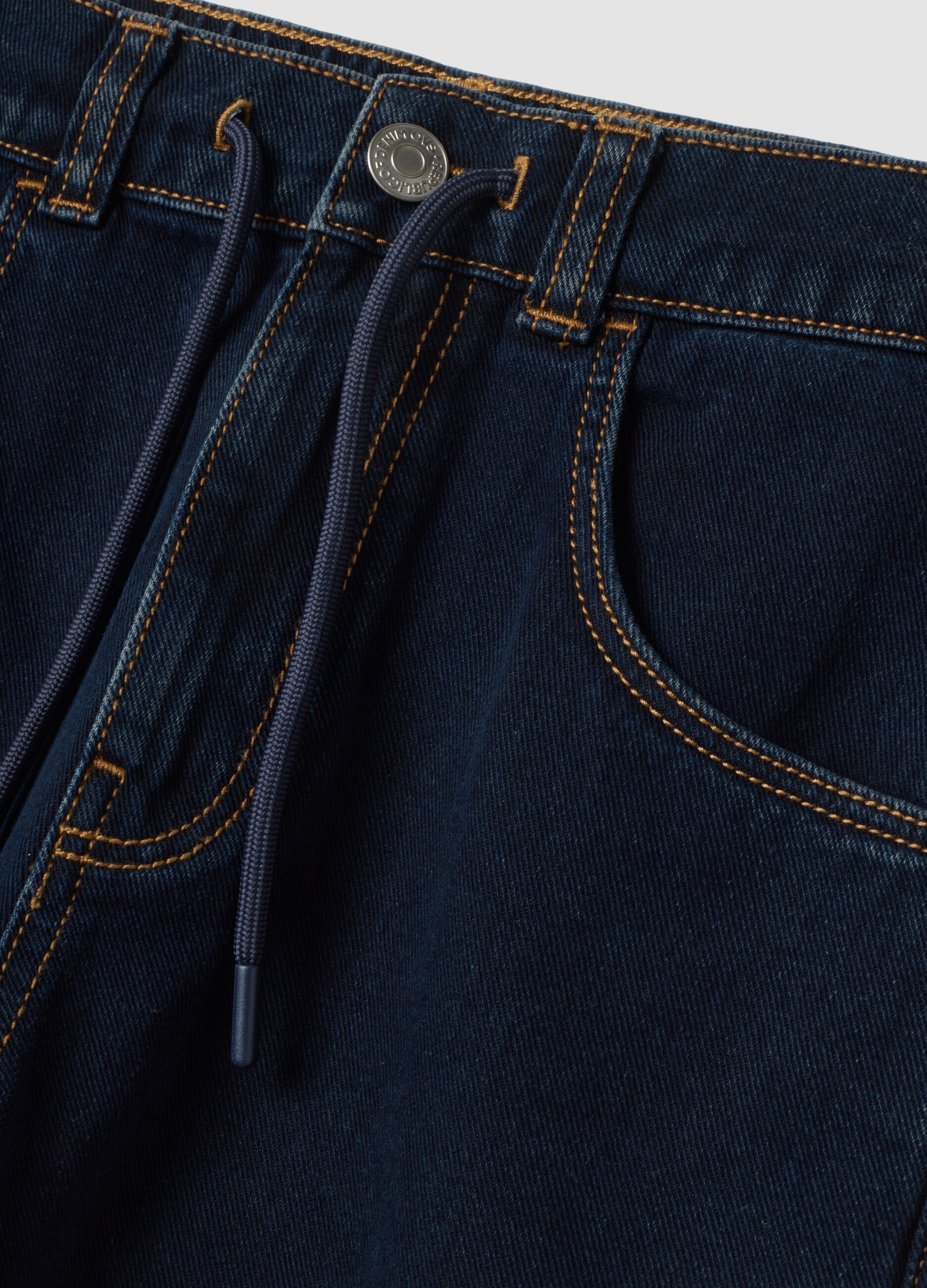 Blue pure cotton cargo jeans