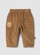 Beige pure cotton corduroy trousers with Winnie the Pooh embroidery, comfort fit_0