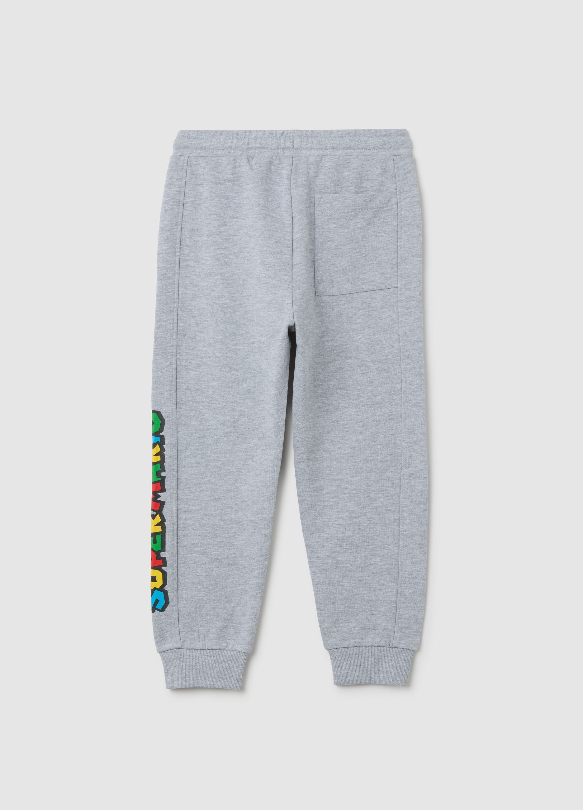 Kids grey cotton jogger trousers regular fit