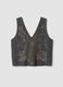 Grey embroidered V-neck top_2
