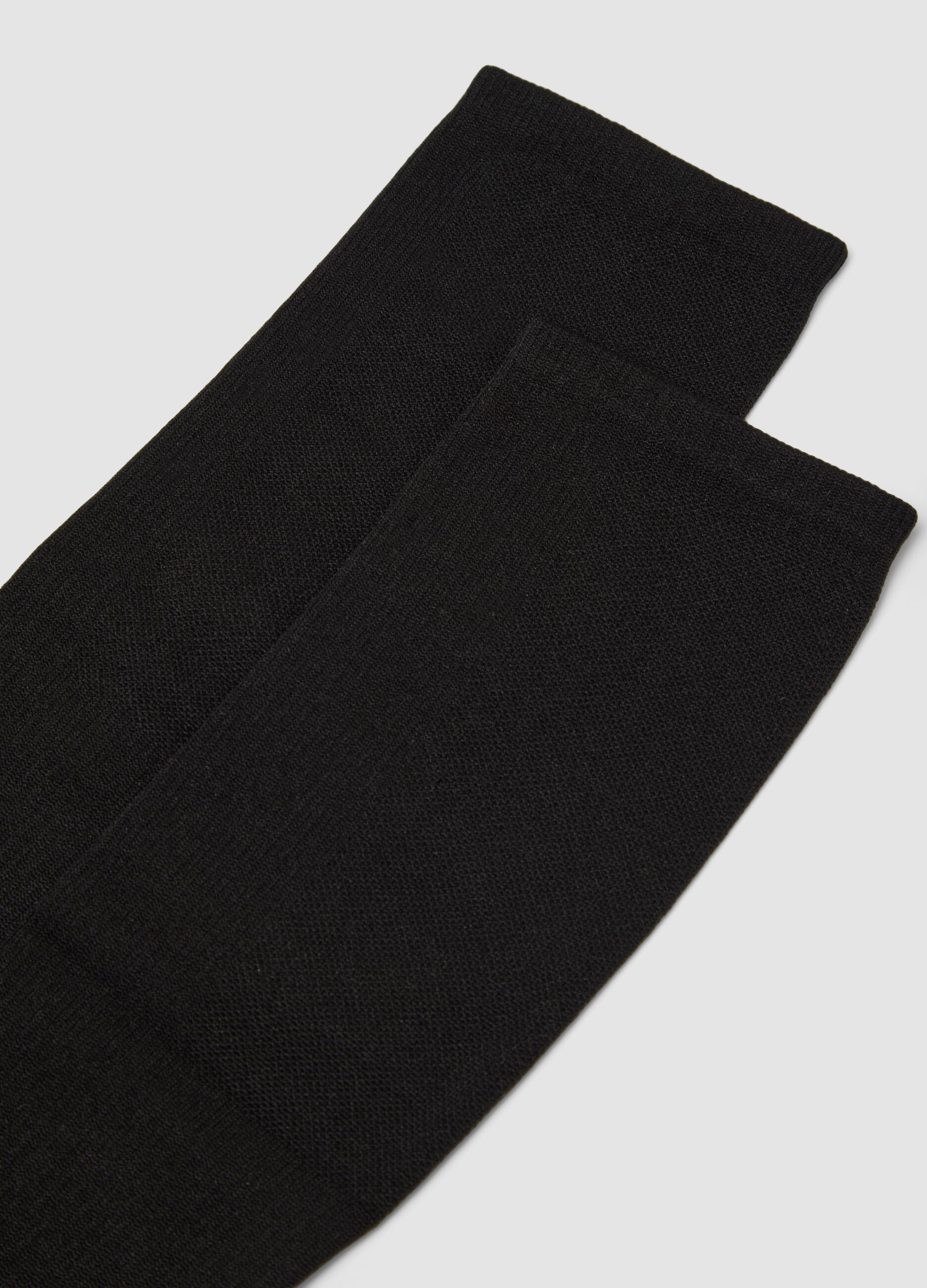 Black knee-high stretch socks