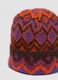 Cappello arancione e marrone in lana elasticizzata jacquard_2