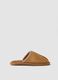 Brown cosy home slippers with warm lining_0