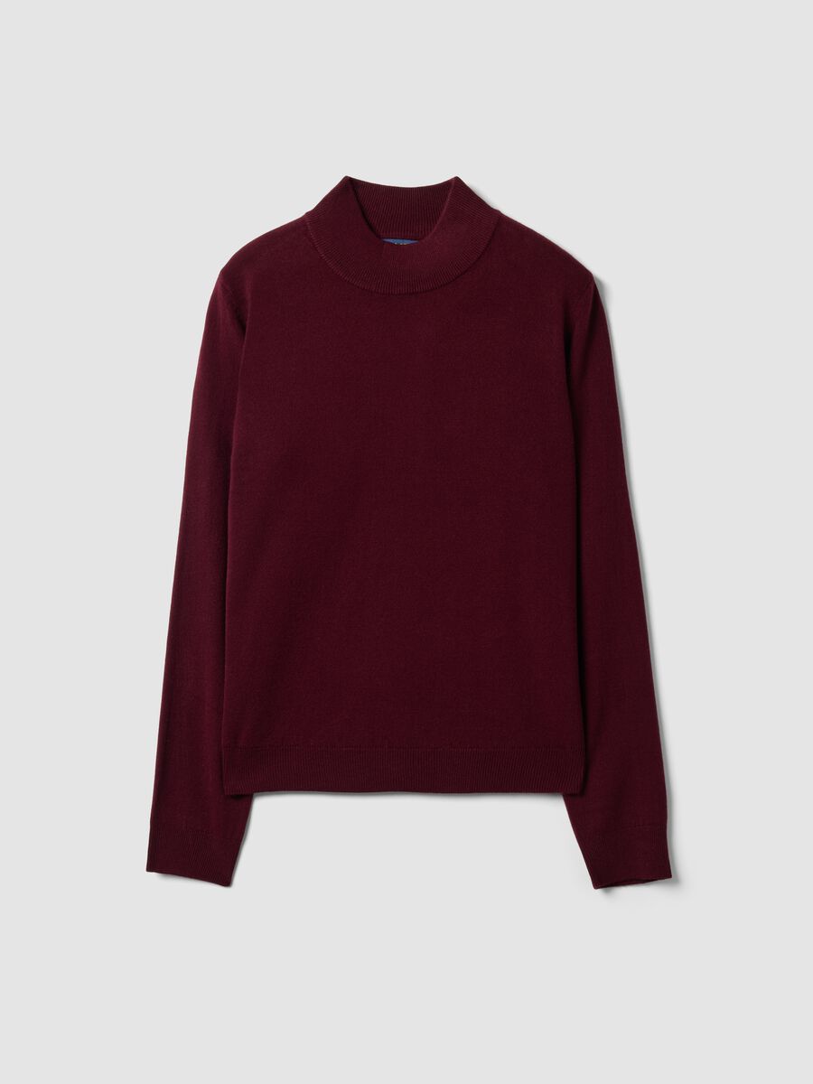 Purple long-sleeved top with high neck, regular fit_4