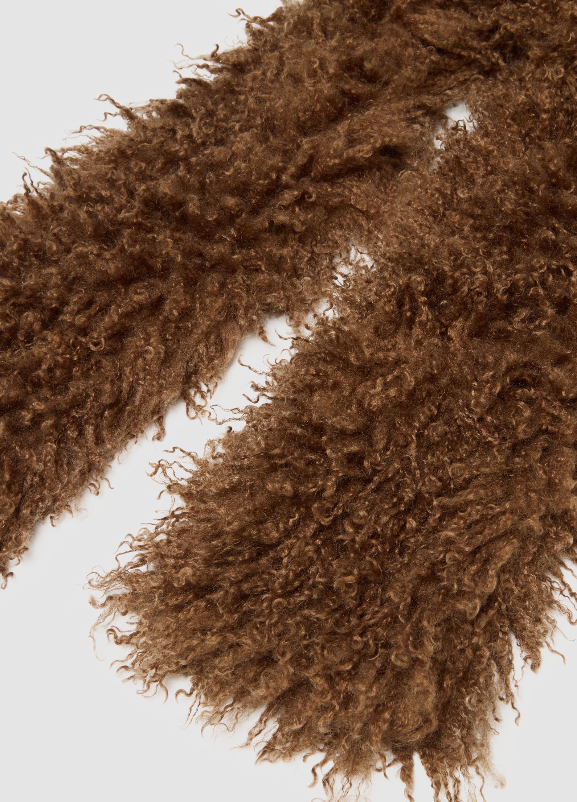 Sciarpa marrone effetto peluche