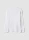 White long-sleeve crew-neck pure cotton T-shirt, regular fit_2