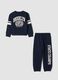 Tuta jogging blu in puro cotone con girocollo_0
