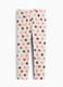 Beige stretch cotton leggings with floral print_0