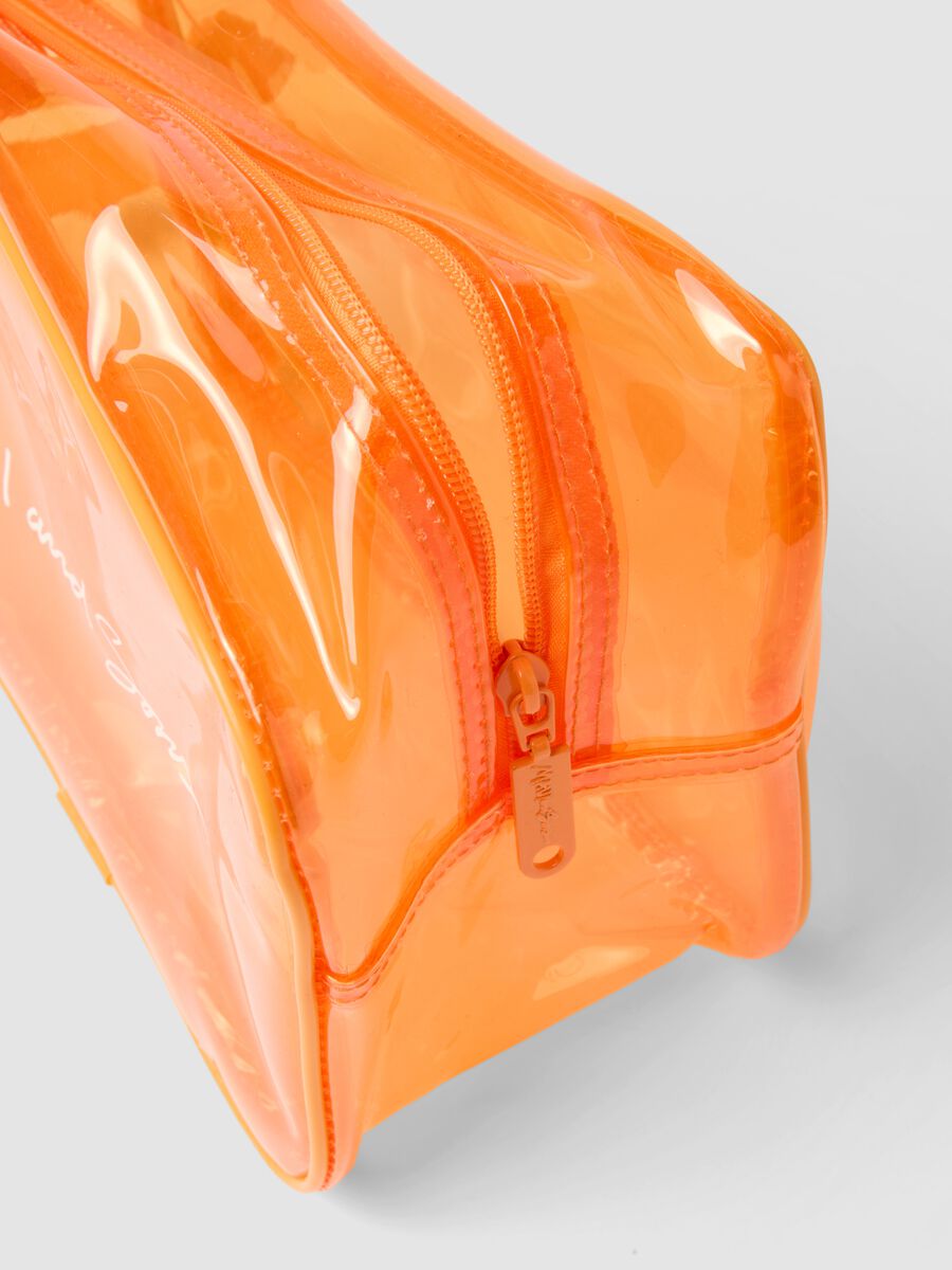 Orange toiletry bag with zip closure_2