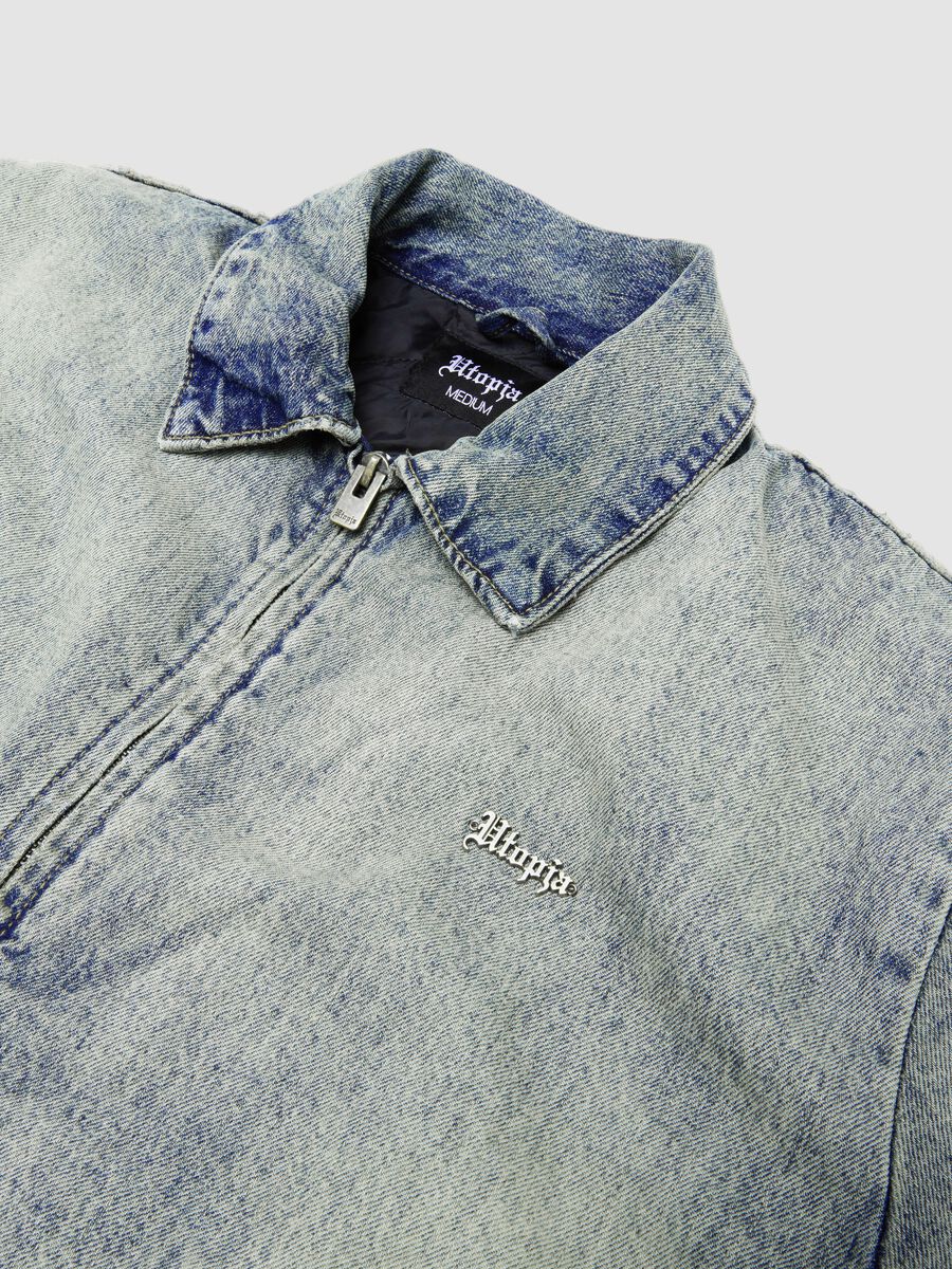 Vintage Light Blue Padded Denim Jacket_7