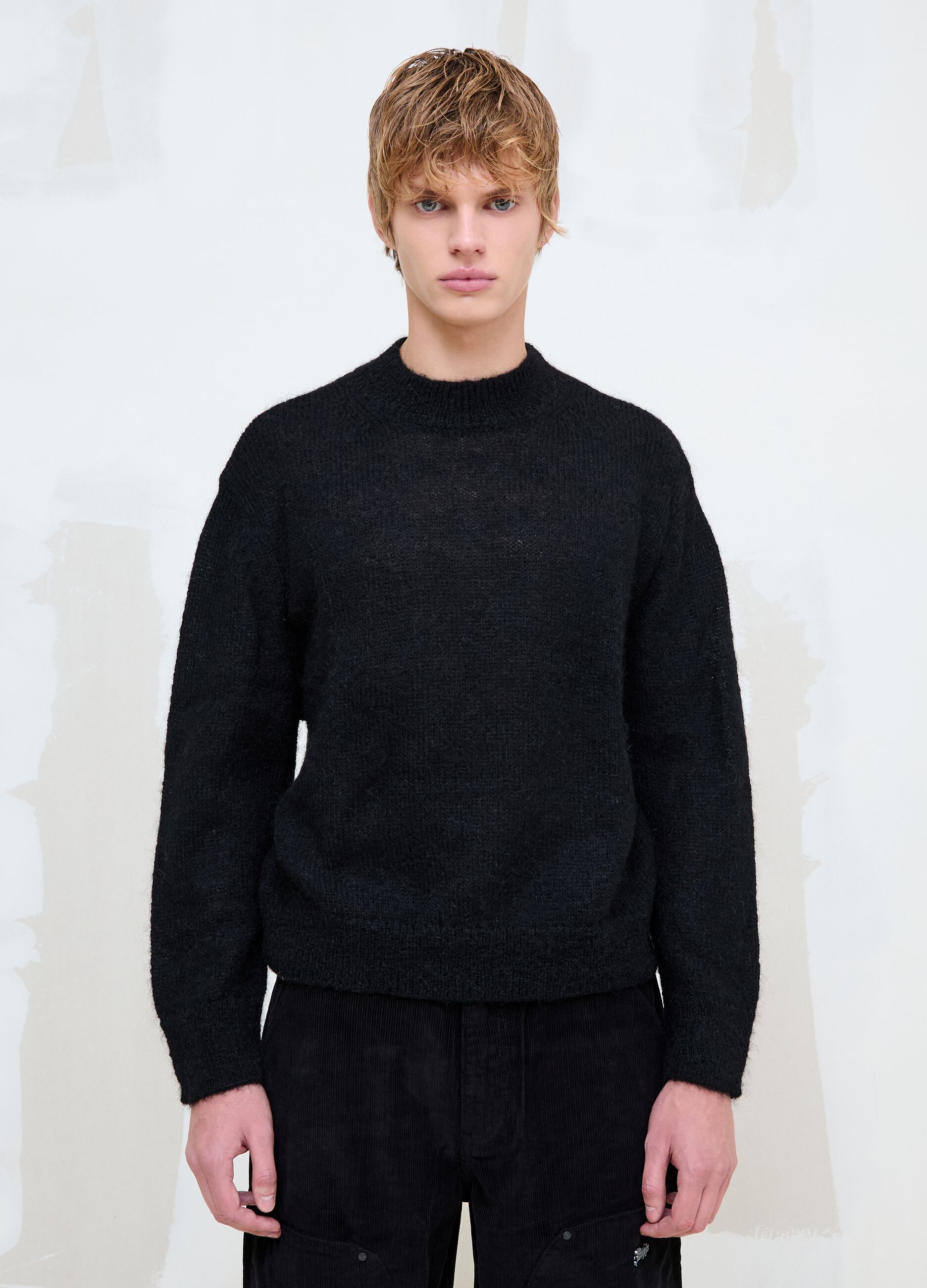 Black Mohair Crew Neck