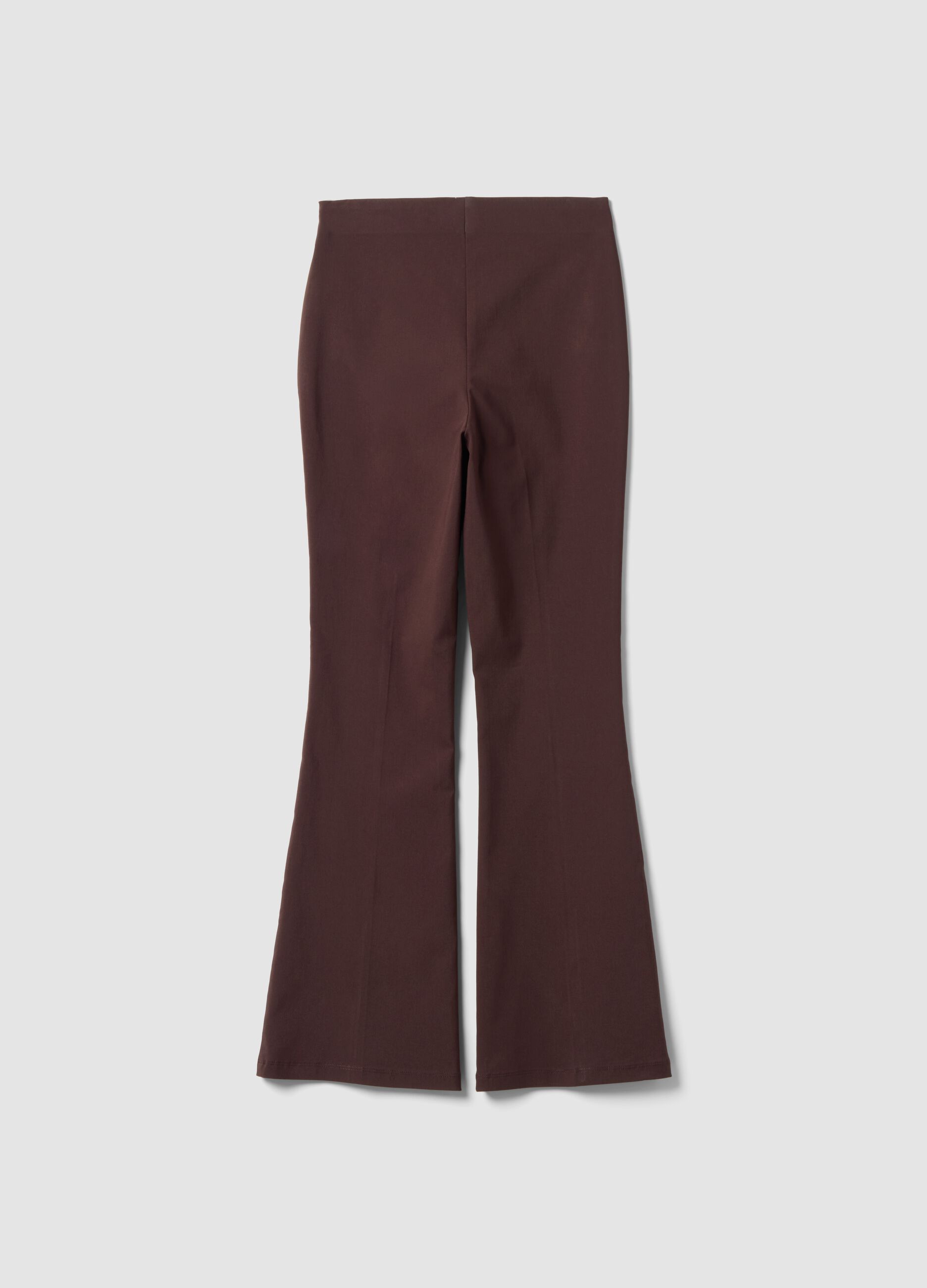 Brown stretch viscose flared leggings