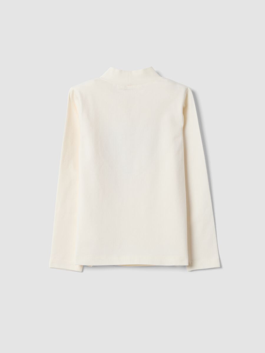 White stretch cotton Minnie print T-shirt_1