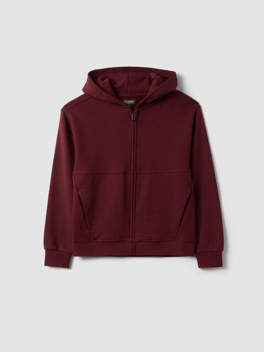 Brown organic cotton hoodie sweatshirt, relaxed fit_0