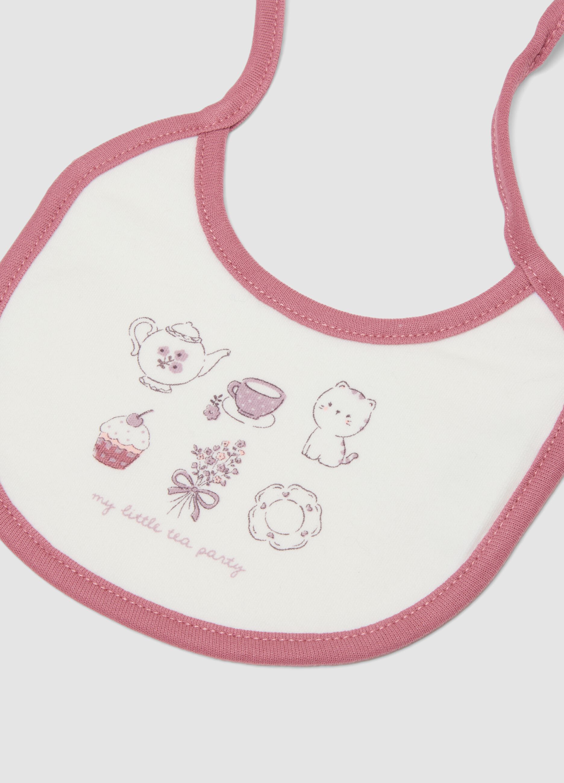 Bipack di bavaglini rosa in puro cotone organico